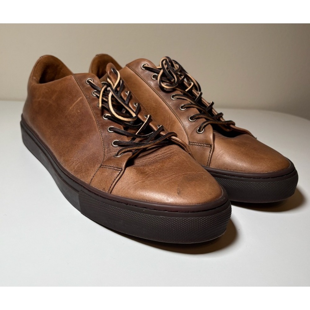 THURSDAY Leather Sneakers | Brown | Size 14 - Picture 6 of 9